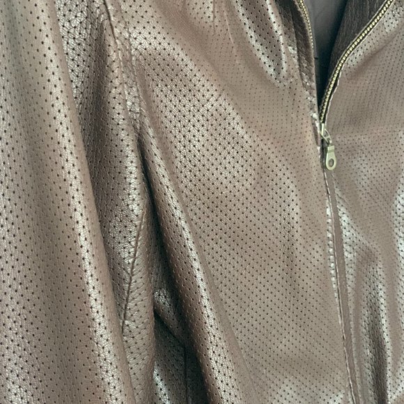Stylish ARTHUR MENDOCA Brown Perforated 100% Lambskin Jacket - Picture 3 of 8